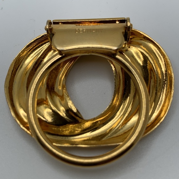 VTG Swirl Shape Bandana Holder Scarf Ring Handkerchief Slide Clip Germany - Picture 2 of 5